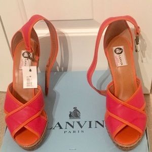Lanvin Espadrilles Coral/Orange trim -Size 12